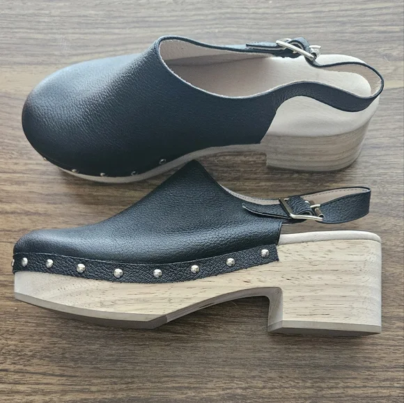 Gorman Black Leather Slingback Mules - Picture 2 of 4